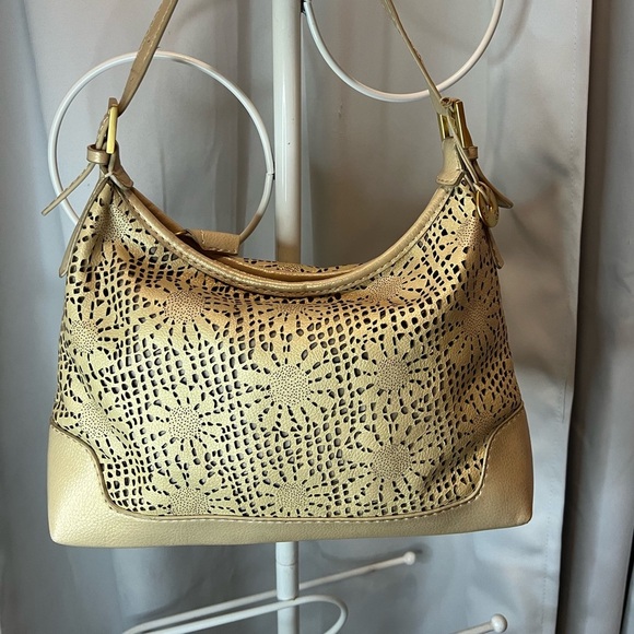 The Sak light gold Shoulder Bag with Intricate Cutout Design - Picture 2 of 10